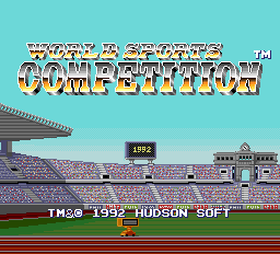 World Sports Competition title screen for TurboGrafx-16